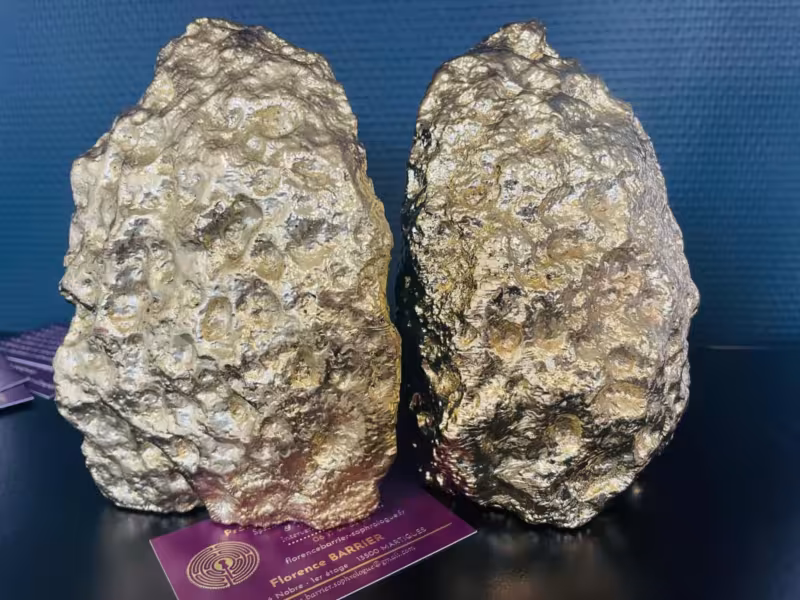 Presse-livres bleu agate véritable plaqué or