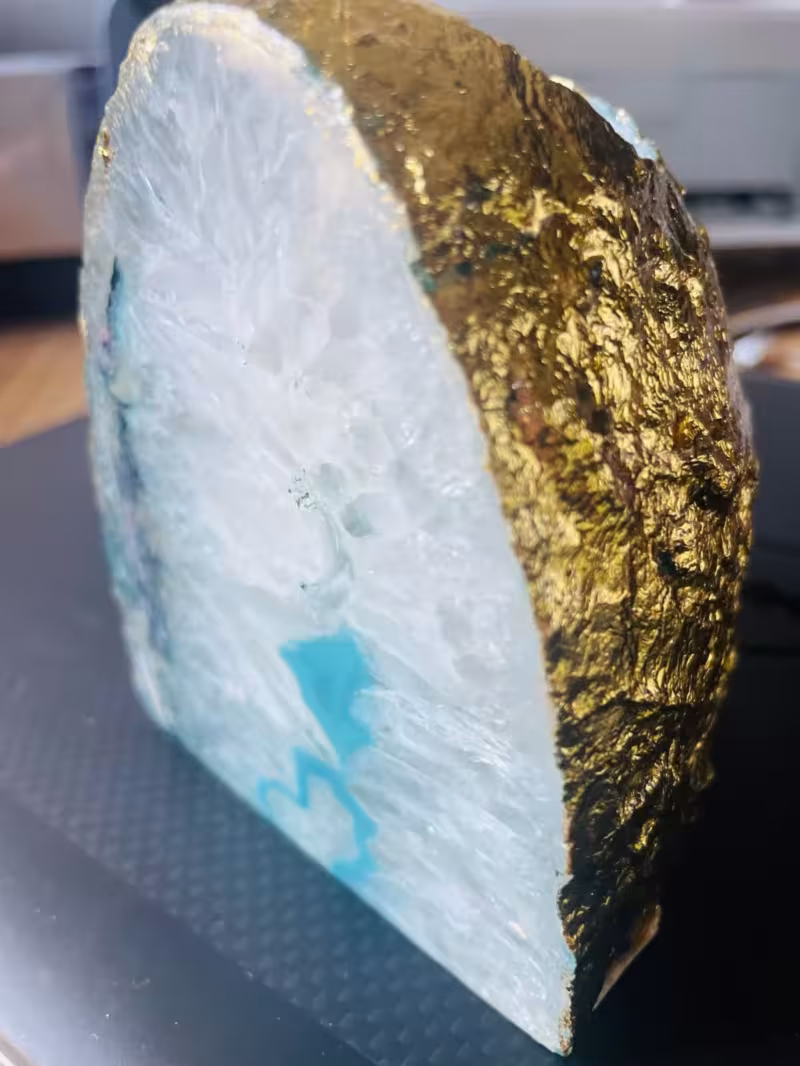 photophore agate bleue et or