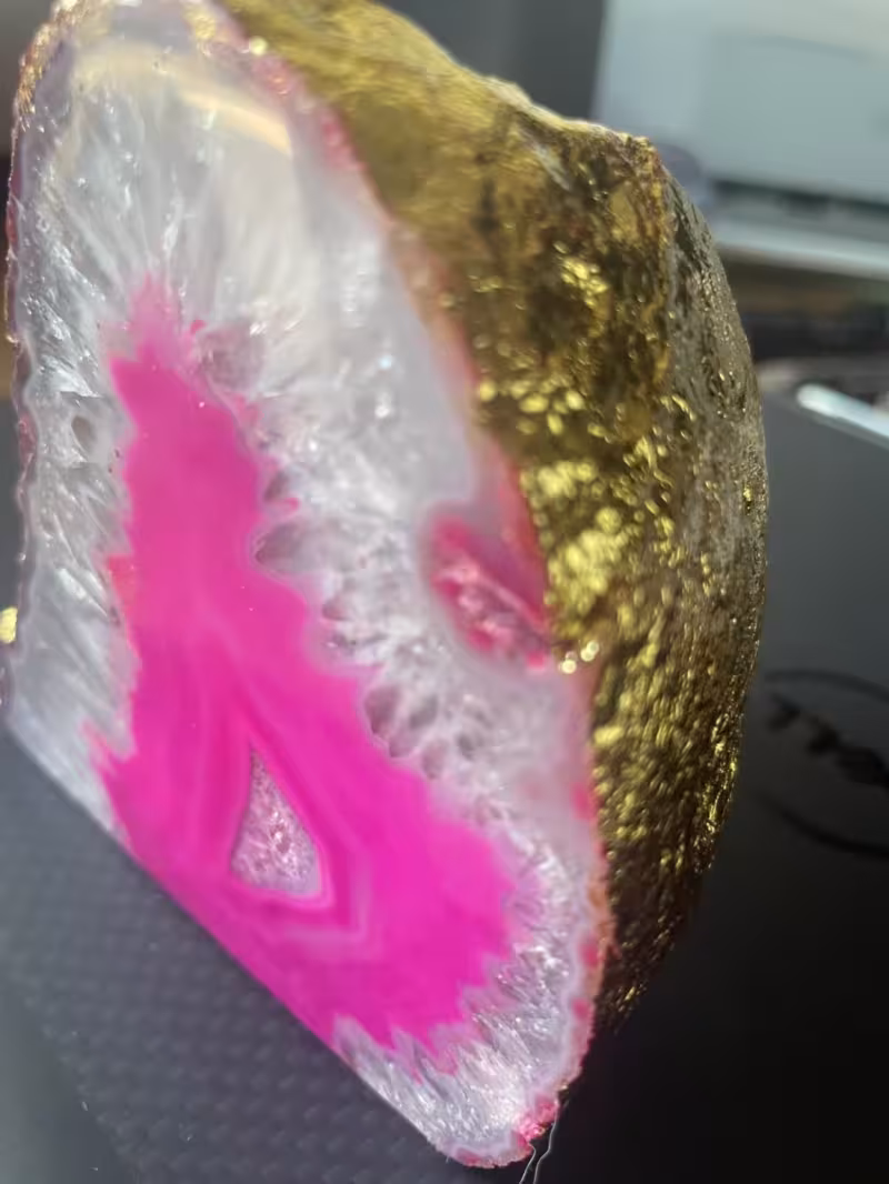 Photophore agate rose et or