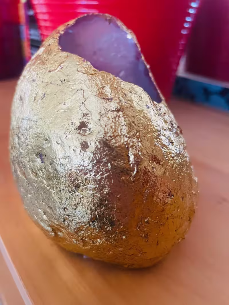 Photophore agate rose et or de dos