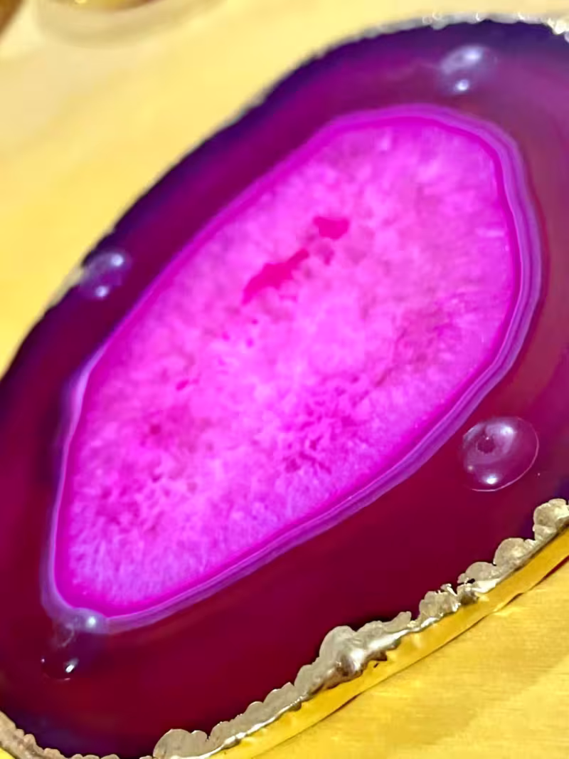 dessous de verre agate rose or