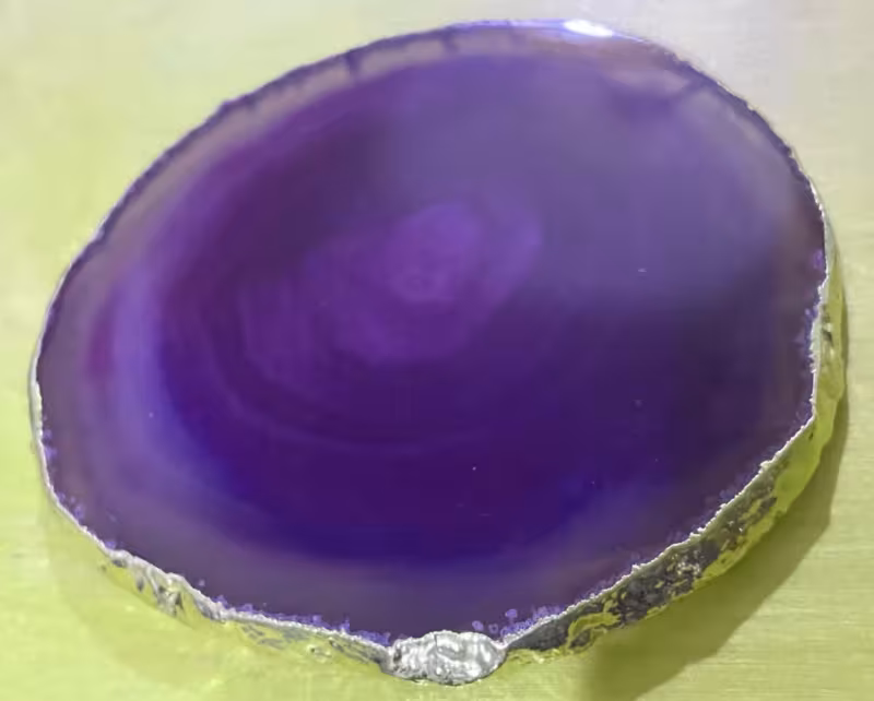 dessous de verre agate violet et or