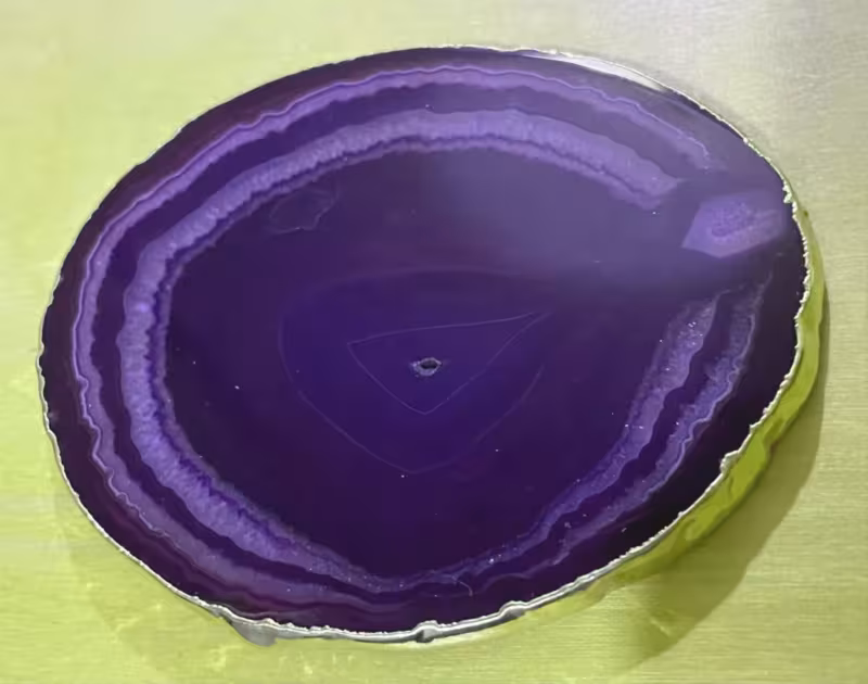 dessous de verre agate violet et or