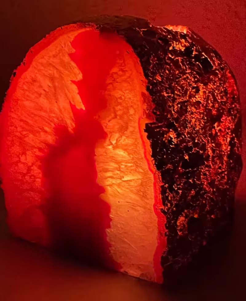 photophore agate rose cuivre