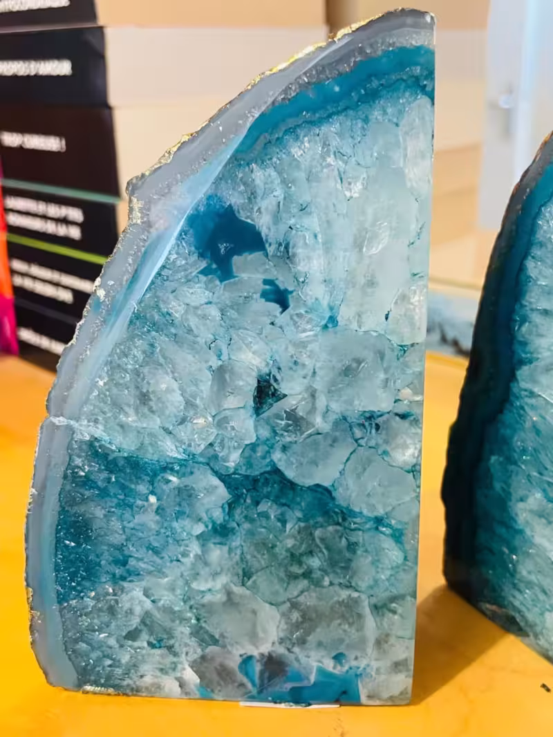 presse-livres bleu sarcelle or