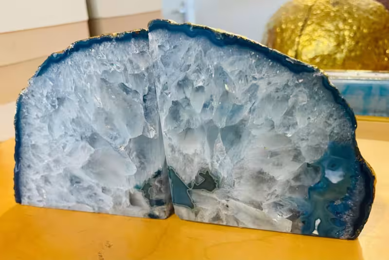 presse-livres bleu or