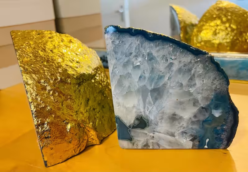 presse-livres bleu or