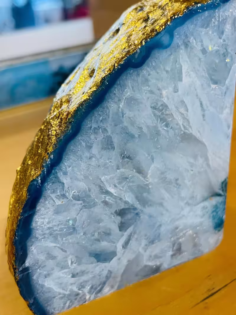 presse-livres bleu or