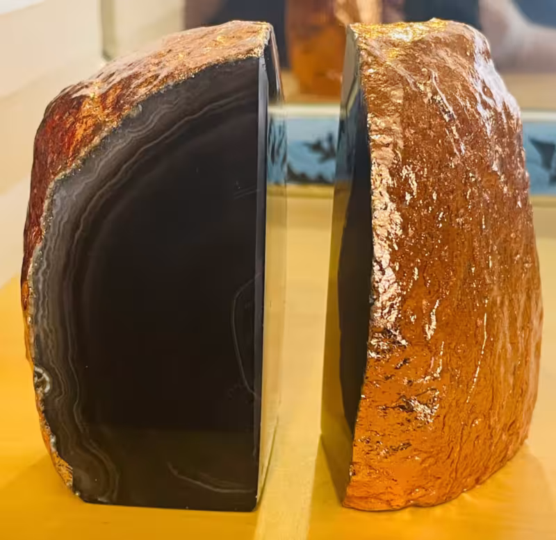 serre-livres agate noir or