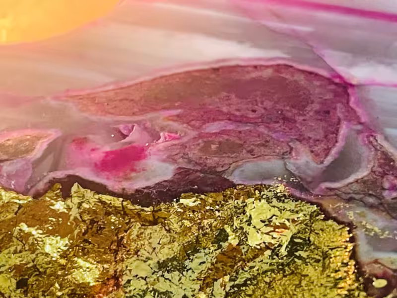 bougeoir agate rose or