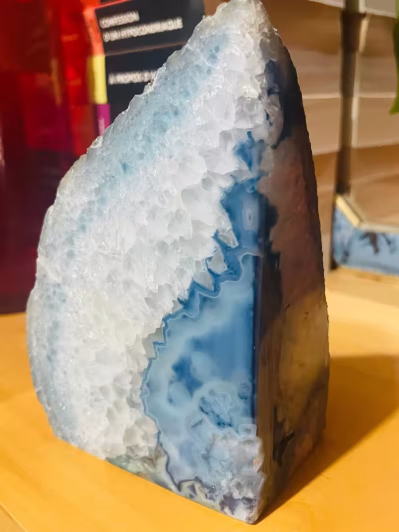 serre-livres agate bleu argent