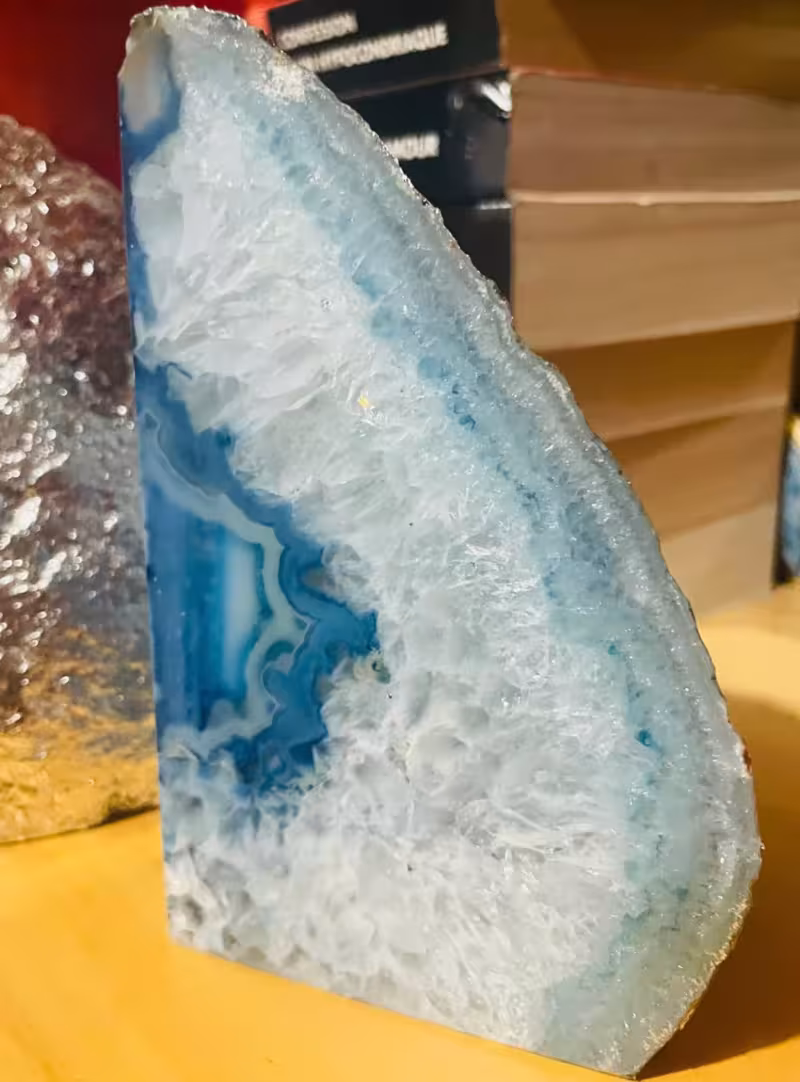 serre-livres agate bleu argent