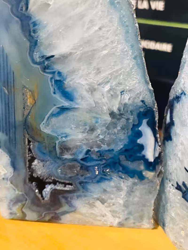 serre-livres agate bleu argent