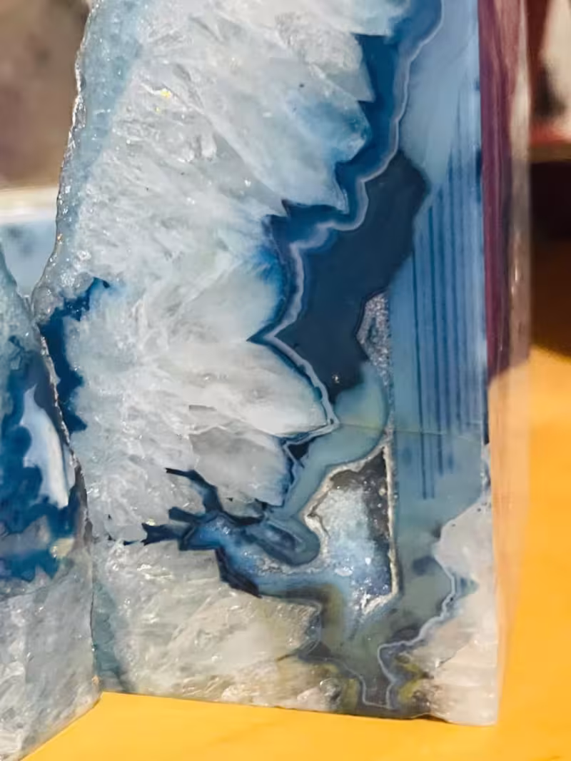 serre-livres agate bleu argent